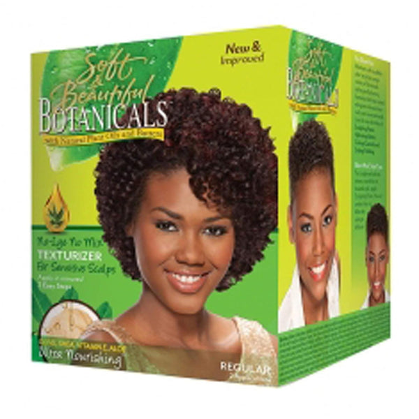 Soft & Beautiful Botanicals No-Lye No-Mix Texturizer Curl Mousse - Regular, 2 Applications, Sulfate-Free Botanical Gel, Texture Defining Styler, Haircare for Curly Hair & Sensitive Scalp