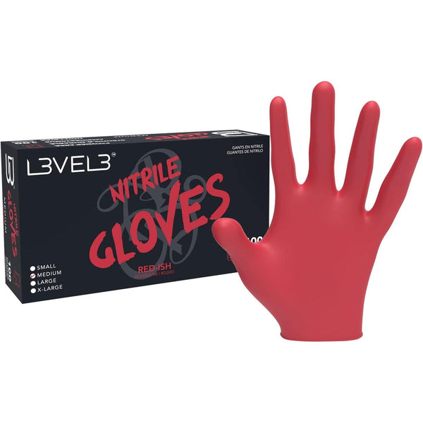 L3 Thin Non-Slip Nitrile Cleaning Gloves - Level 3 Light Synthetic Rubber, Industrial Heavy-Duty Disposable, Latex-Free, Snug-Fitting, Box of 100