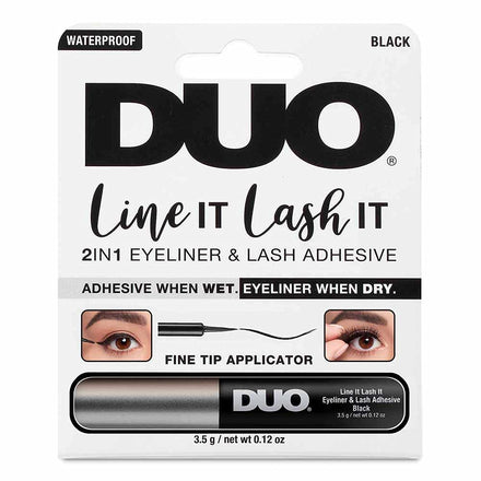 DUO Line It Lash It 2-in-1 Eyeliner & Eyelash Adhesive Brush - Black, Flawless Smooth Makeup for Strip & Cluster Lashes, 0.12 oz Beauty Product