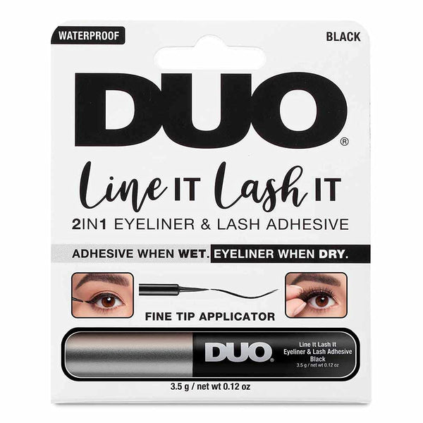 DUO Line It Lash It 2-in-1 Eyeliner & Eyelash Adhesive Brush - Black, Flawless Smooth Makeup for Strip & Cluster Lashes, 0.12 oz Beauty Product