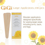 GiGi Large Wax Applicator Sticks for Body Hair Removal, Natural, 100 Ct