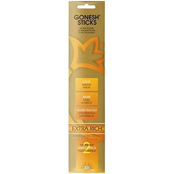 Gonesh Extra Rich Variety 2-In Incense Sticks, Home Fragrance Aroma Freshener Supplies for Indoor Room Scent & Relaxatio