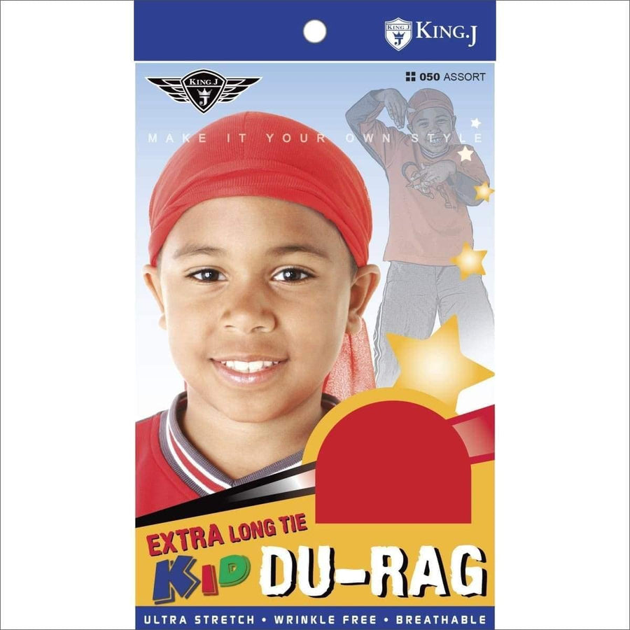 M&M #50 Kids' Size Du-Rag, Extra Long Tie, Ultra Stretch, Wrinkle-Free Fashion Accessory (Assorted Styles)