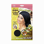 M&M Qfitt Organic 30"x30" Oil Infused Plain Square Scarf, Black #833