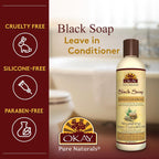 OKAY African Black Soap Leave-In Conditioner - 8 fl oz Hair Treatment for Haircare & Styling