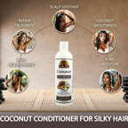 OKAY Coconut Deep Moisturizing Conditioner 12oz – Hydrating Hair Conditioner with Coconut Oil, Restores Moisture & Elast