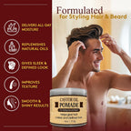 OKAY | Men's Castor Oil Beard and Hair Pomade | For All Hair Types & Textures | All Day Hold | Sleek, Defined Look | Fre