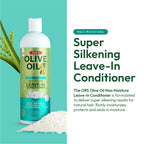 ORS Olive Oil Max Moisture Leave-In Conditioner with Rice Water and Electrolytes for Supercharged Hair Hydration 16.0 Ou