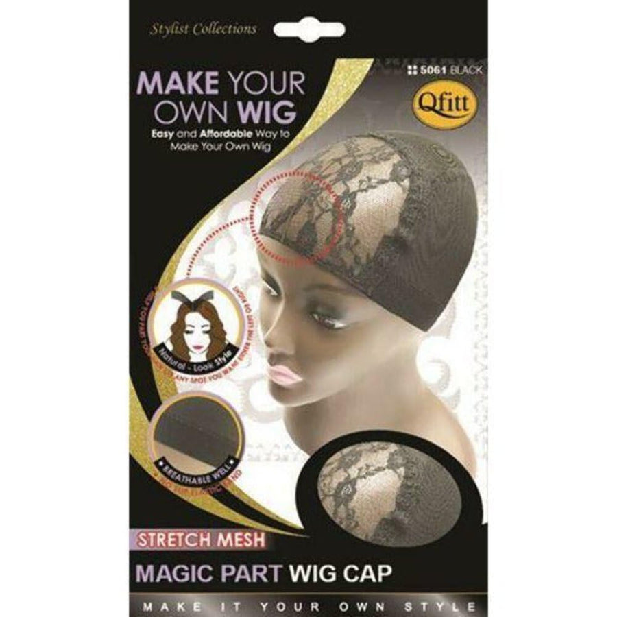 Qfitt Stretch Mesh Magic Part Wig Cap 5061 Black