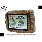 RA Cosmetics 100% Natural African Black Soap, Mango Scent, 5 oz, 141g