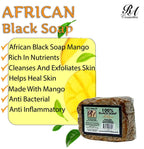 RA Cosmetics 100% Natural African Black Soap, Mango Scent, 5 oz, 141g