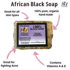 RA COSMETICS 100% Natural Black Soap with Lavender 5oz
