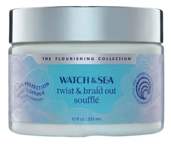 Watch & Sea Twist & Braid Out Soufflé - Nourishing Ingredients with Seaweed and Sea Kelp - Twist and Braid Cream for All Hair Types - 12 oz